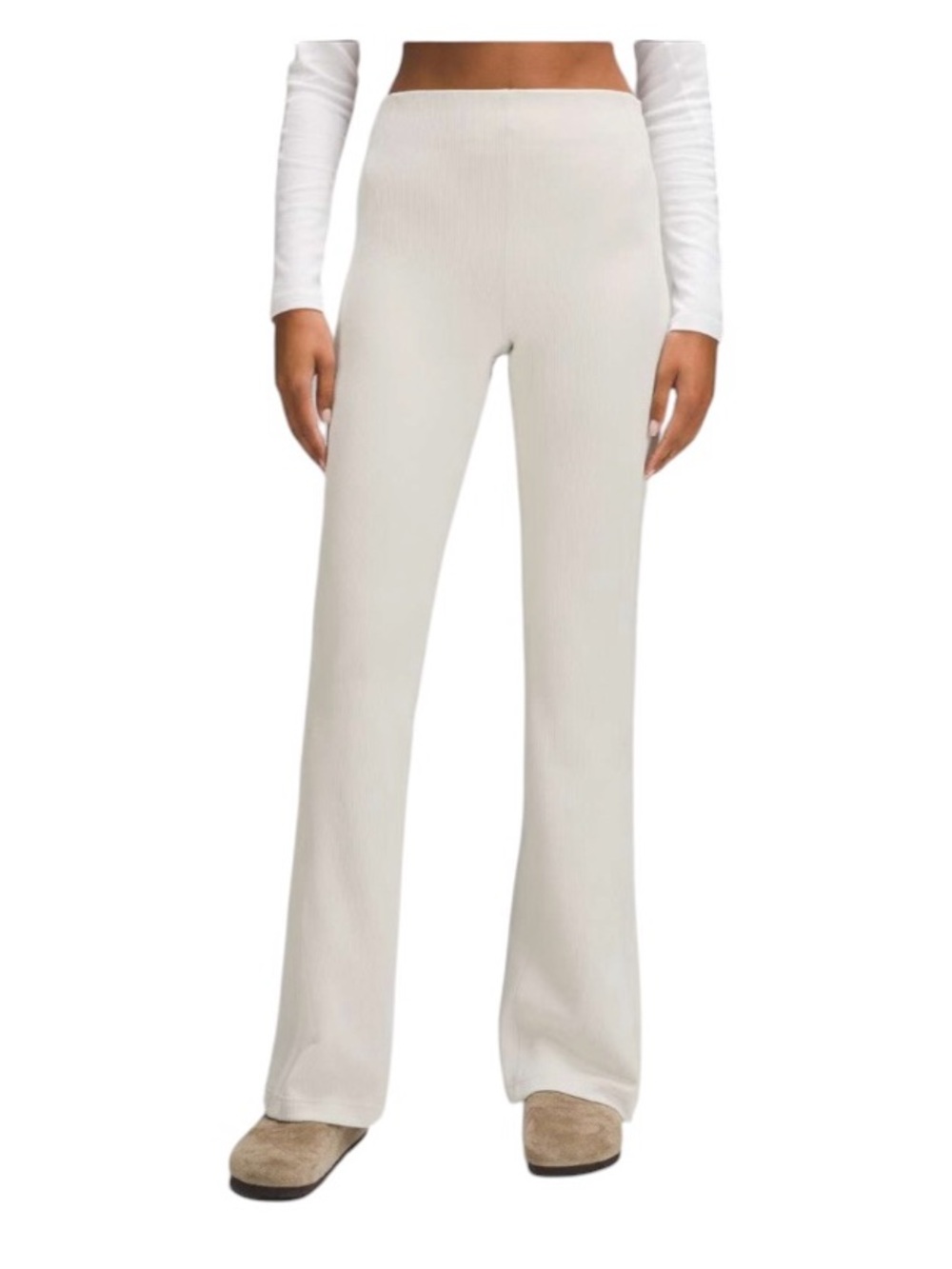 Lululemon Brushed Softstreme Ribbed Zip Flared Pant -  Size 4
